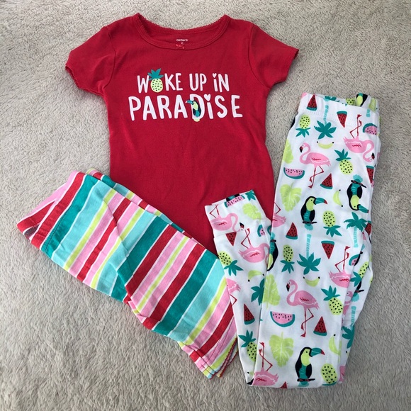 Carter's Other - Carter’s girls size 5 pajamas 3 piece set